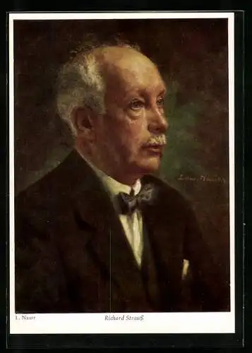 Künstler-AK Porträt Komponist Richard Strauss