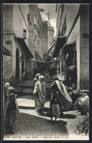 AK Alger, Rue Kléber, Quartier Arabe