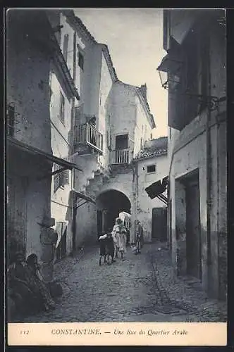 AK Constantine, Une Rue du Quartier Arabe, Strassenpartie