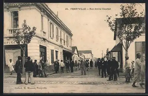 AK Ferryville, Rue Amiral Courbet