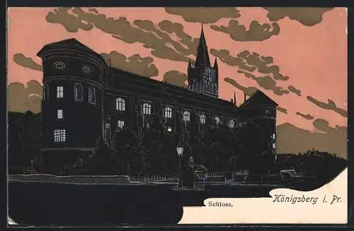 Künstler-AK Königsberg i. Pr., Blick auf das Schloss