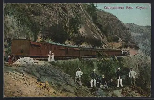 AK Eisenbahn am Kadugannwa Pass auf Ceylon