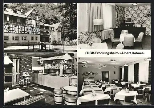 AK Bad Blankenburg /Rudolstadt, FDGB-Erholungsheim Albert Hähnel, mit Innenansichten