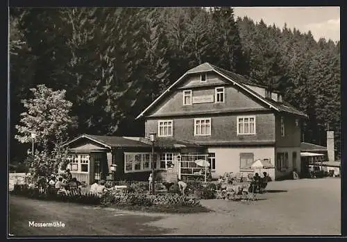 AK Massermühle, Gasthaus mit Garten