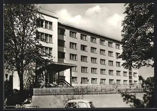 AK Jössnitz i. V., FDGB-Erholungsheim Richard Mildenstrey, Urlauberwohnheim