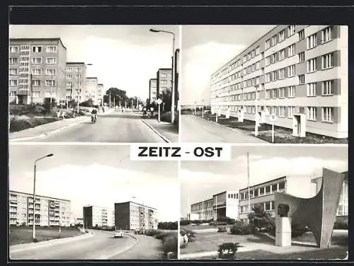 AK Zeitz, Strassenpartie in den Neubauten