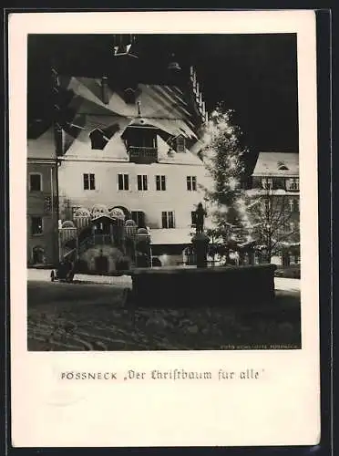 AK Pössneck, Der Christbaum für alle, Ortspartie