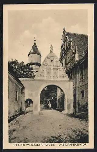 AK Wiesenburg /Mark, Schloss Wiesenburg, Das Männeken-Tor