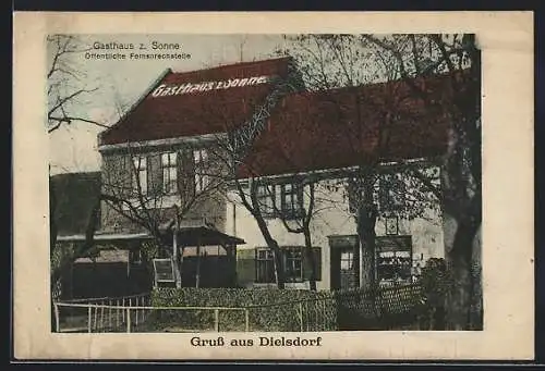 AK Dielsdorf, Gasthaus zur Sonne mit Garten