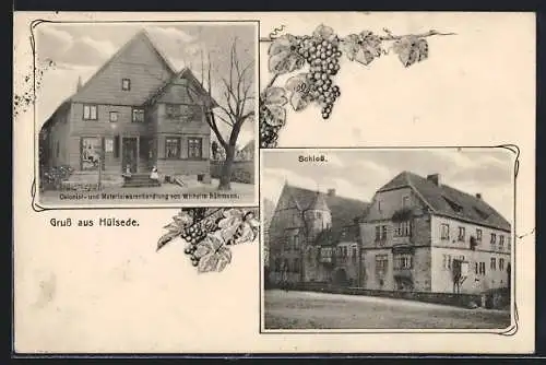 AK Hülsede, Colonialwaren Wilhelm Rühmann, Schloss