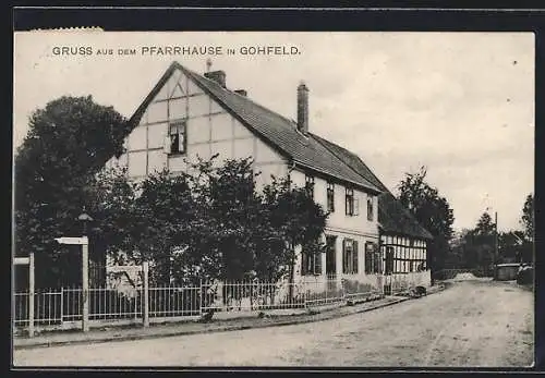 AK Gohfeld / Herford, Pfarrhaus mit Strasse