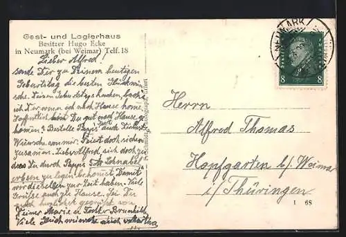 AK Neumark / Weimar, Gasthof zum Ratskeller von Hugo Ecke