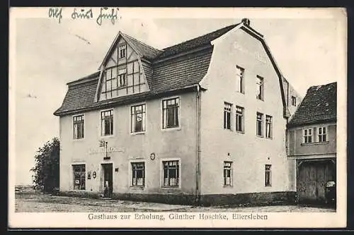 AK Ellersleben, Gasthaus zur Erholung v. Günther Hoschke