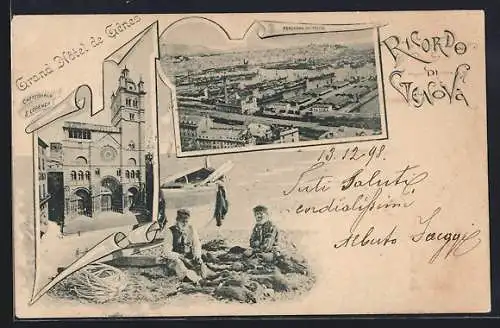 AK Genova, Grand Hotel Isotta, Ortspanorama