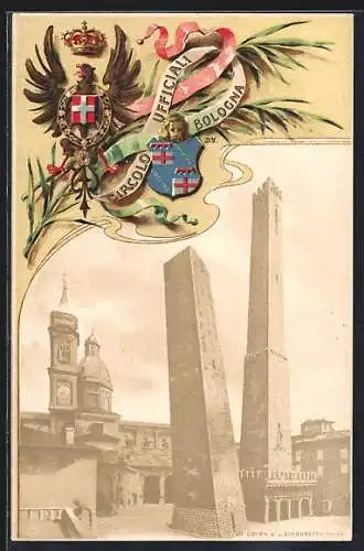 Lithographie Bologna, Torre degli Asinelli e Torre della Grisenda