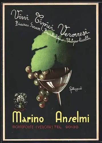 Künstler-AK Monteforte d`Alpone, Marino Anselmi - Vini Tipici Veronesi