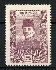 Reklamemarke Türkischer Kriegsminister Enver Pascha im Portrait