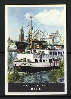 Reklamemarke Fähre Stadt Kiel im Kieler Hafen