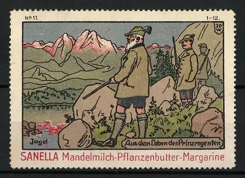 Künstler-Reklamemarke Johann Peter Werth, Aus dem Leben des Prinzregenten, Luitpold bei der Jagd, Bild 11