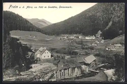 AK Frein a. d. Mürz, Ortsansicht aus der Vogelschau