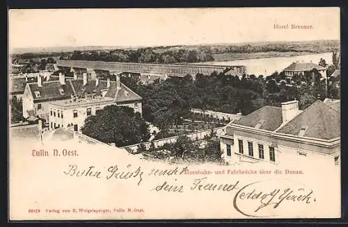 AK Tulln /N. Oest., Hotel Brenner, Ortsansicht