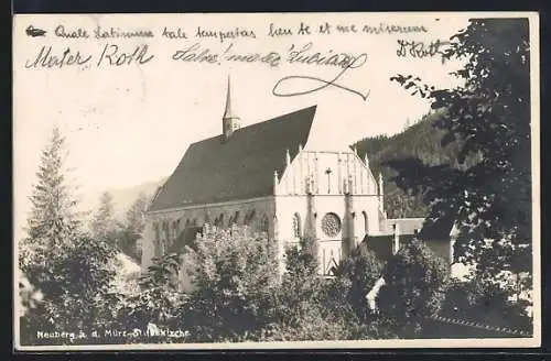 AK Neuberg a. d. Mürz, Blick zur Stiftskirche