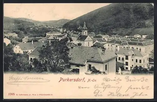 AK Purkersdorf /N.-Oe., Ortsansicht mit Kirche