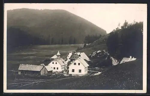 AK St. Aegyd am Neuwalde, Lahnsattel aus der Vogelschau