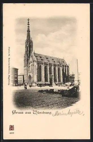 AK Würzburg, Kirche, Markttreiben