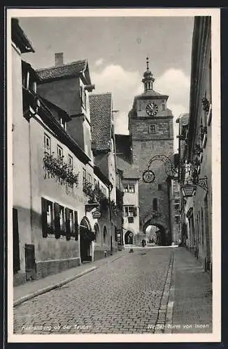 AK Rothenburg ob der Tauber, Gasthof, Weisser Turm