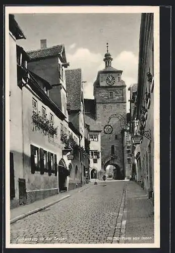 AK Rothenburg ob der Tauber, Gasthof, Weisser Turm