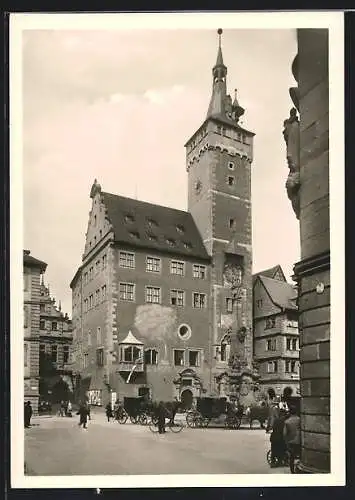 AK Würzburg, Gasthaus Ratskeller, Pächter Jos. Wiedemann, Grafeneckartturm