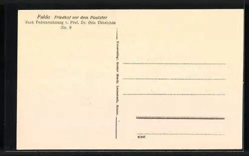 Künstler-AK Otto Ubbelohde: Fulda, Friedhof vor dem Paulstor