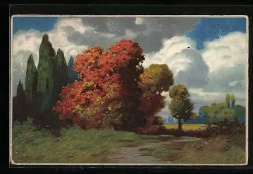 Künstler-AK Eduard Rüdisühli: Herbststimmung in der Natur