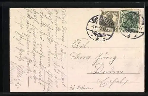 Künstler-AK Ad. Hoffmann unsign.: Soldat mit Frau auf Urlaub