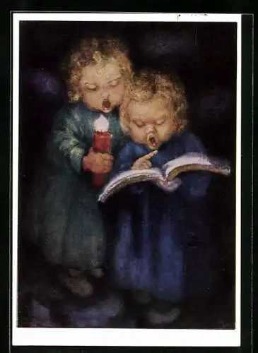 Künstler-AK Maria Spötl: Kinder singen im Chor, Festprobe