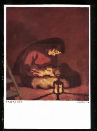 Künstler-AK Albin Egger-Lienz: Madonna, Maria mit dem Kinde