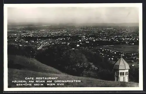 AK Wien, Blick vom Café Häuserl am Roan am Dreimarkstein, Inh. J. Bodenstein