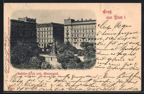 AK Wien, Schiller-Platz und Monument