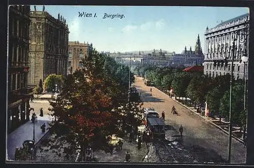 AK Wien, Strassenbahn am Burgring