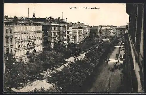 AK Wien, Kärntnerring mit Strassenbahn
