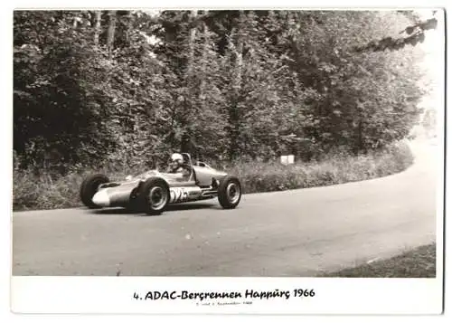 Fotografie Auto Motorsport 4. ADAC-Bergrennen Happurg 1966, Formel Rennwagen Startnummer 125