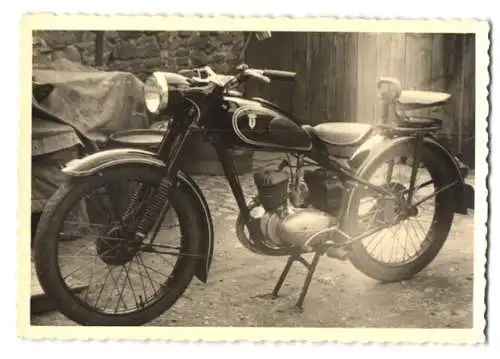 Fotografie Motorrad DKW, LKrad mit Sozius