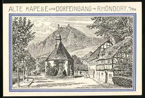 Notgeld Bad Honnef 1921, 99 Pfennig, Alte Kapelle und Dorfeingang in Rhöndorf