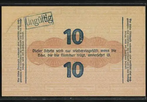 Notgeld Eisleben, 1919, 10 Mark, Ersatzgeld der Mansfeldschen Kupferschiefer bauenden Gewerkschaft