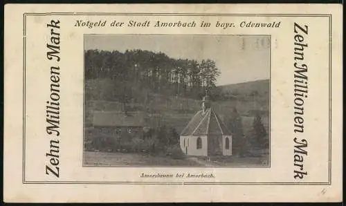 Notgeld Amorbach 1923, Zehn Millionen Mark, Amorsbrunn bei Amorbach, Stadträte Unterschrift