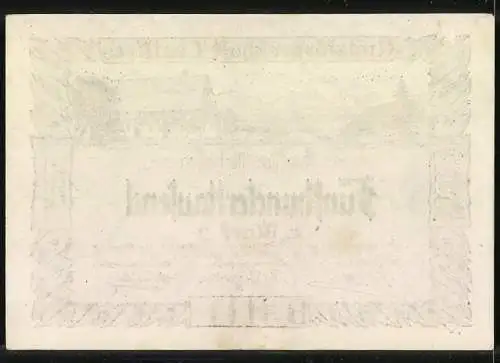 Notgeld Leutkirch, 1923, 500000 Mark, Landschaft mit Haus und Bergen