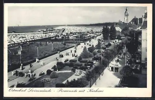 AK Swinemünde, Promenade mit Kurhaus