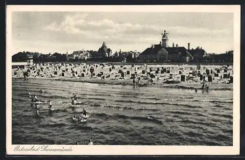 AK Swinemünde, Partie am Strand vom Ostseebad