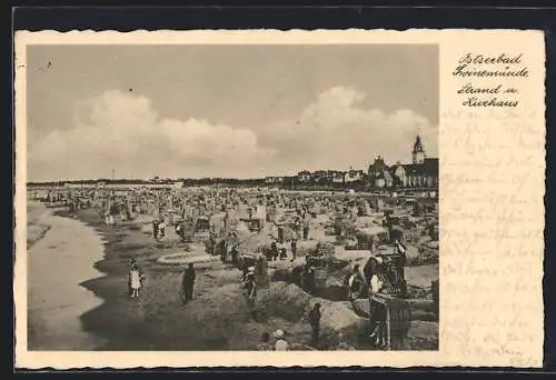 AK Swinemünde, Strand und Kurhaus